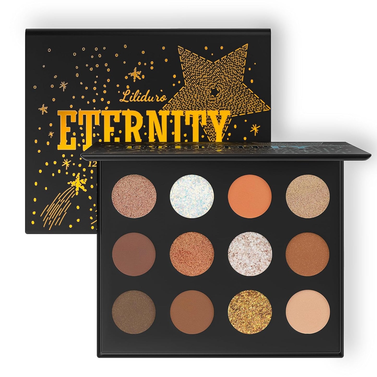 Liliduro Eternity Star In Night Highly Pigmented 12 Colors Eyeshadow Palette Glitter