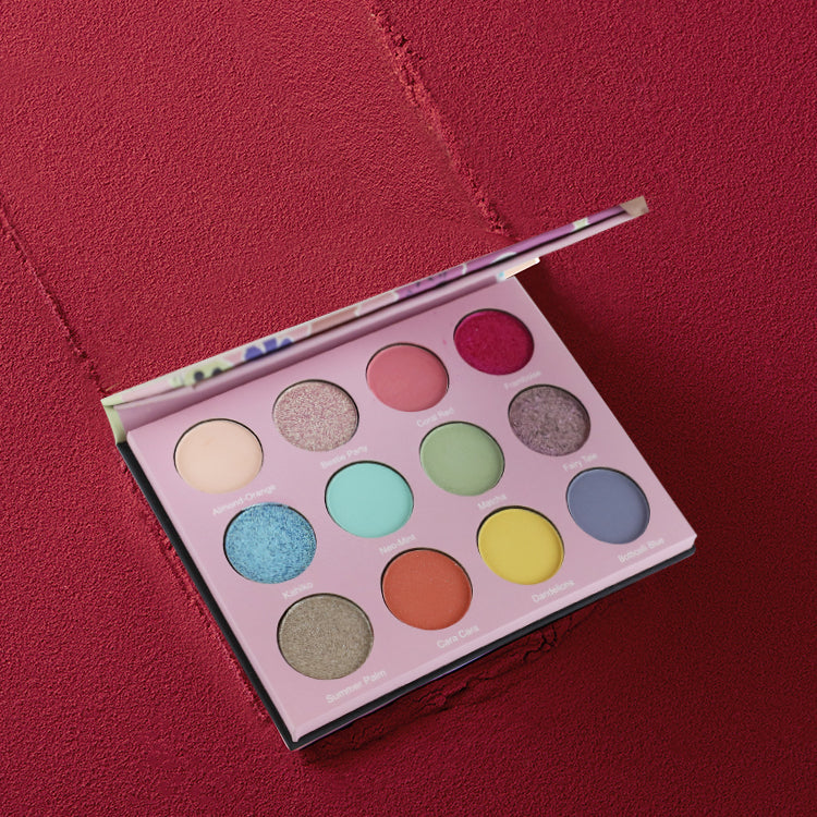 Cartoon Eyeshadow Palette 12 Colors Shimmer Vegan Eyeshadow Makeup